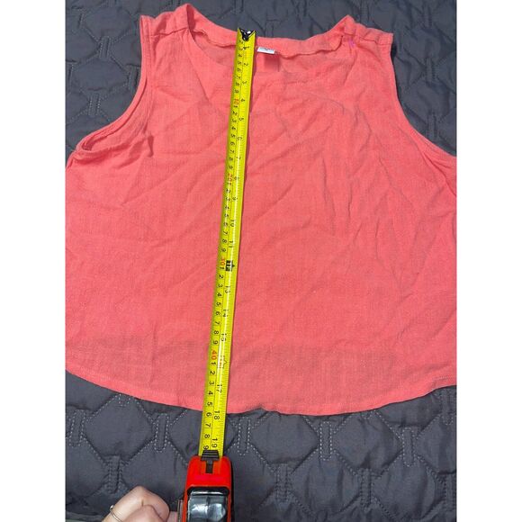 Anrabess Coral Sleeveless Resortwear Linen Blend Button-Back Tank Top- Women’s M - Picture 10 of 10